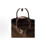 PRADA Buckle brand logo open Tote bag Tote bag shopping bag handbag Large women\'s cocoa brown